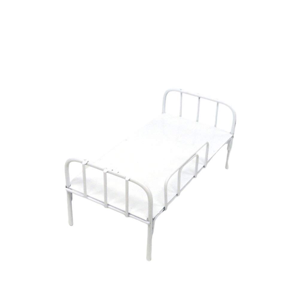 EXCEART Miniature Iron Bed - 1:12 Scale Dollhouse Furniture, White Metal Toy Bed for Dollhouse Decor, DIY Crafts, and Collectibles - Perfect for Dollhouse Accessories, Miniature Displays, and Model Scenes