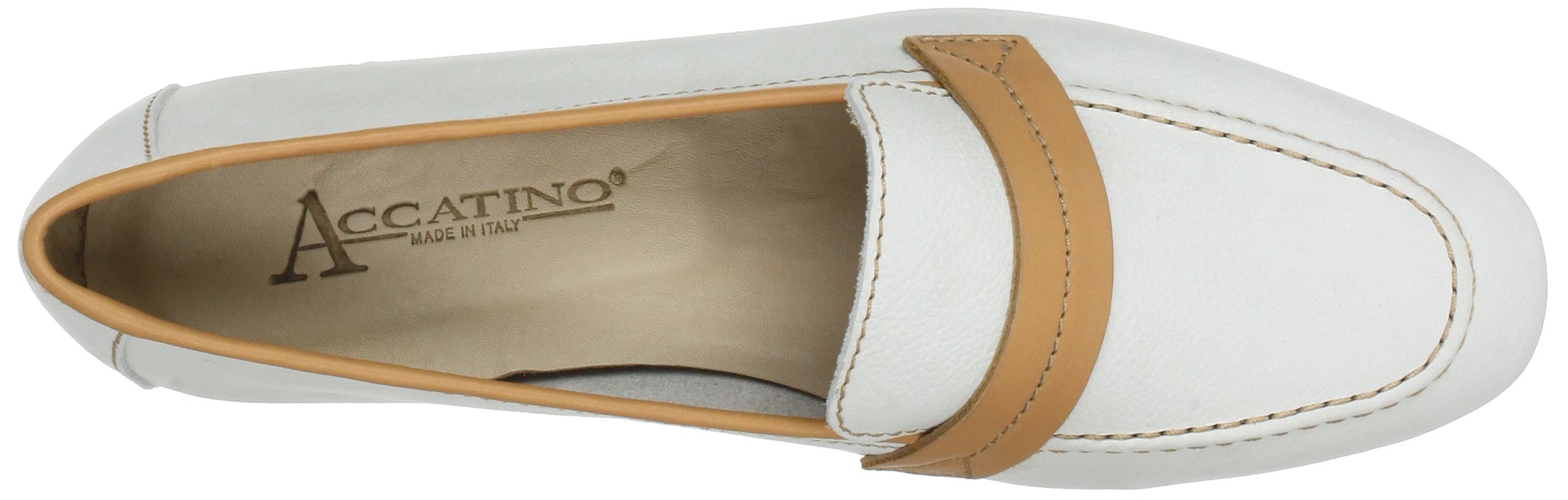 Accatino Women's 840488 White Moccasin Shoes - Comfortable Slip-On Loafers for Women Size 5 | Perfect for Casual Wear, Office & Travel