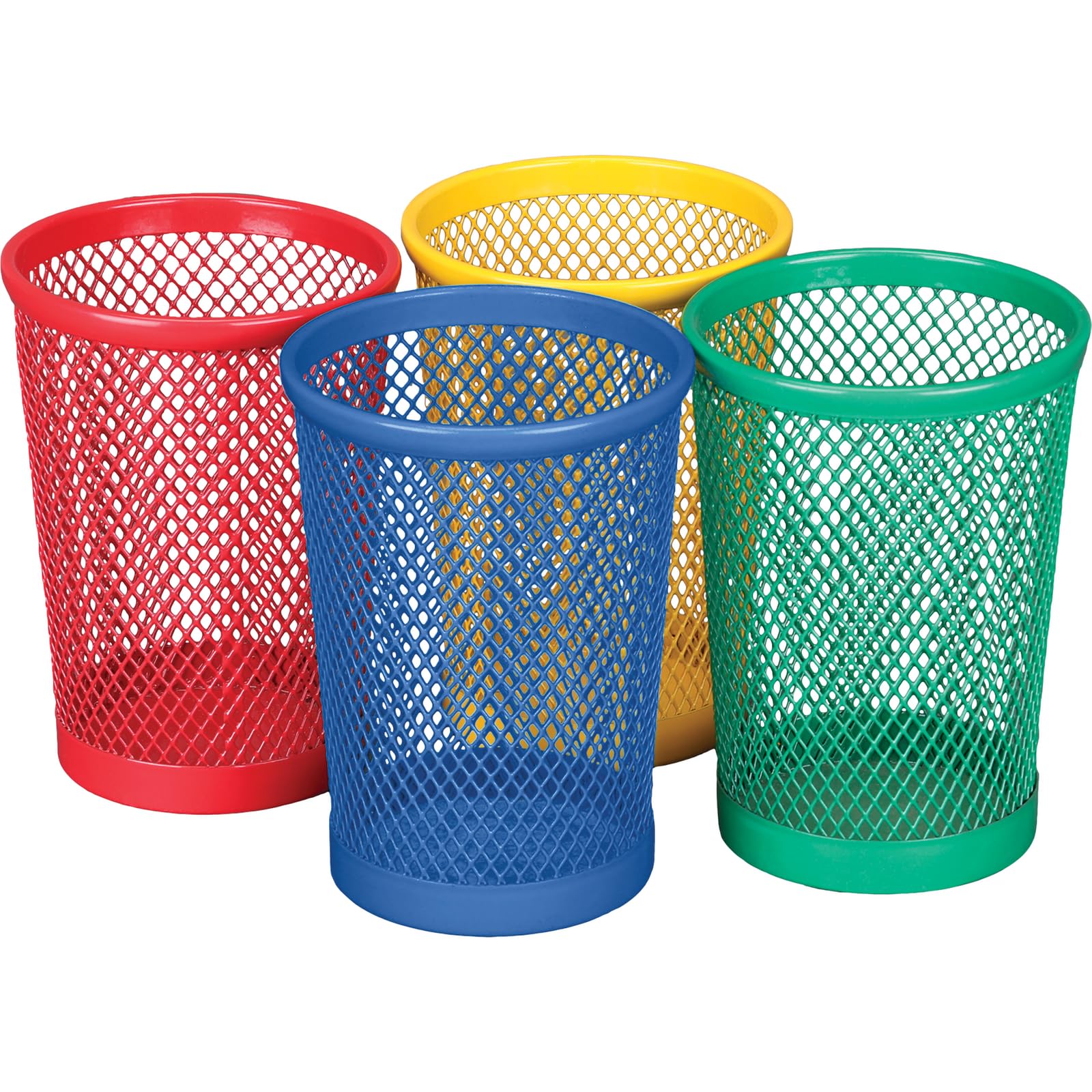 Really Good Stuff Small Mesh Cups - 4 Vibrant Colors for Classroom Organization, Art Supplies Storage & Sensory Play