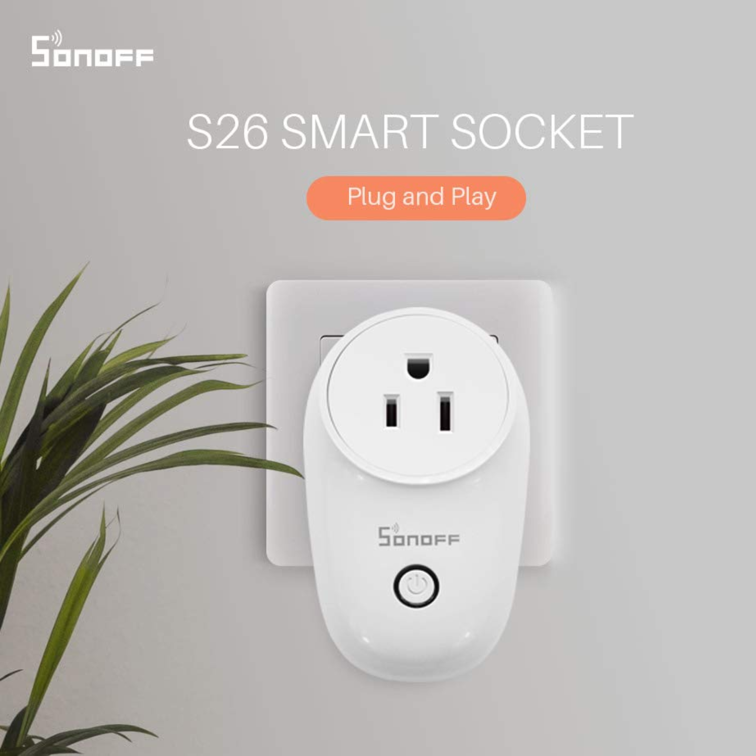 Sonoff S26 R2 Smart WiFi Plug - 4000W/16A, White - Control Appliances Remotely for Home Automation & Energy Saving
