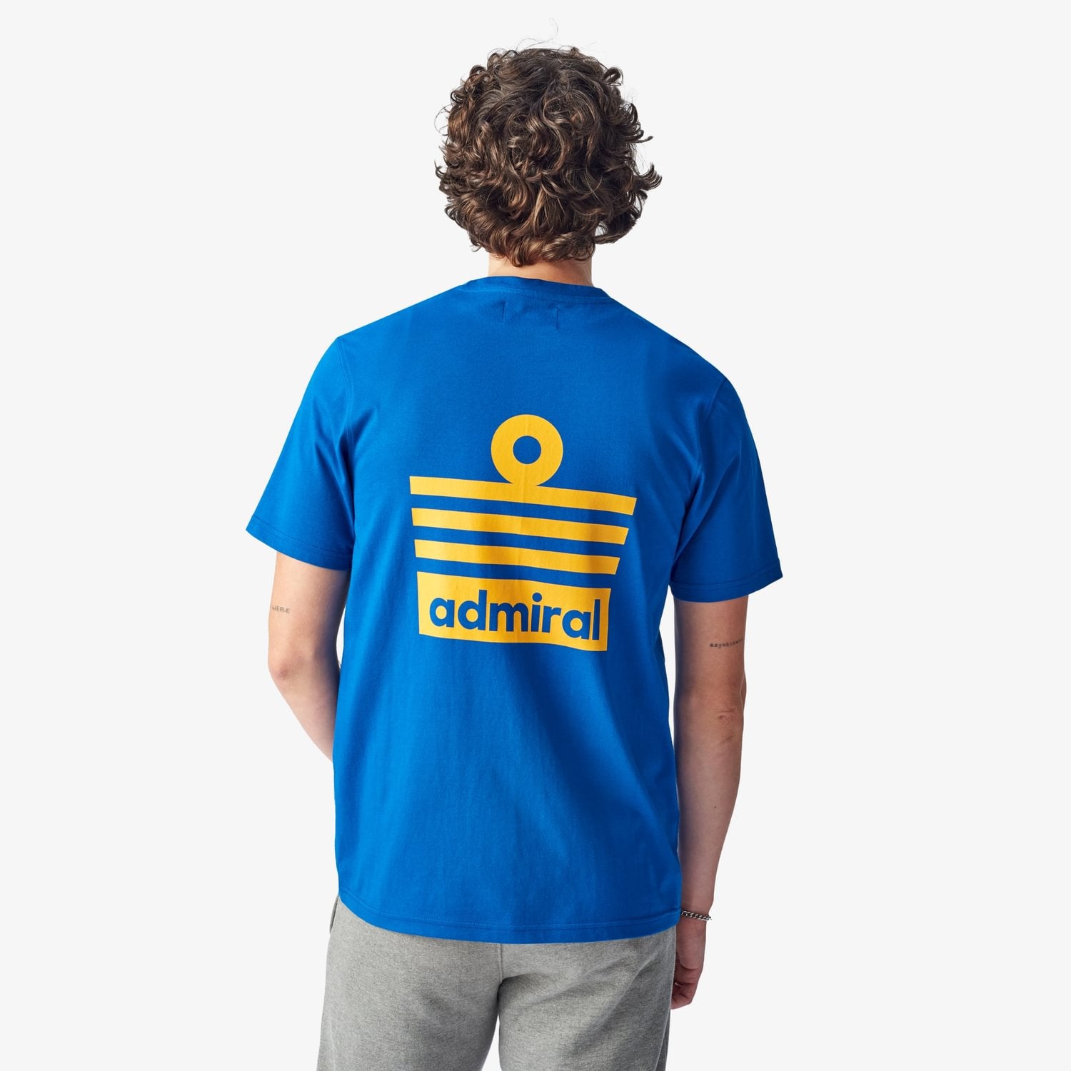Denzell Ensign Logo T-Shirt for Men - Royal Blue & Yellow Graphic Tee - Casual Wear for Everyday, Street Style & Outings