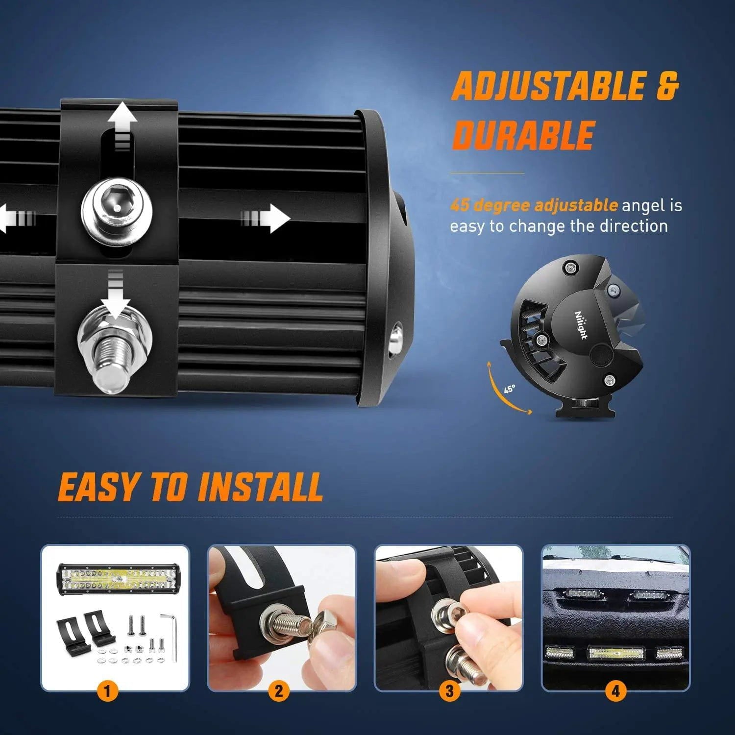 12 Inch 300W 30000LM Triple Row LED Light Bar - Spot/Flood Combo for Off-Road Trucks, ATVs, UTVs & Marine Boating - Waterproof & Dustproof Auxiliary Lighting