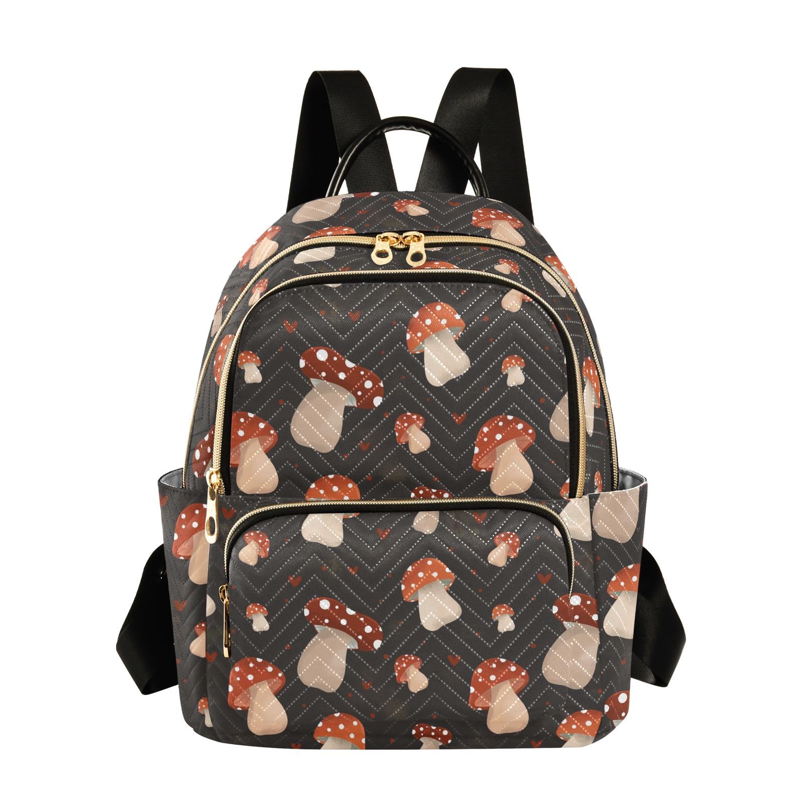ALAZA Vintage Mushroom Travel Backpack Purse for Women - Anti-Theft Medium Shoulder Bag for Work, Casual & Day Trips | Perfect for Commuting, Weekend Getaways & Daily Use