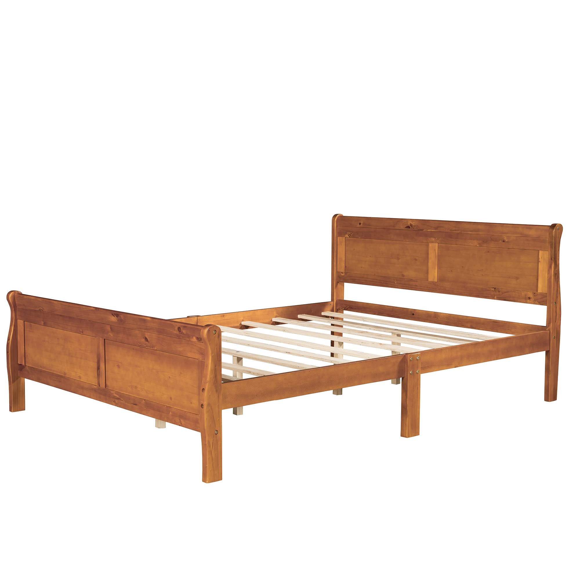 Harper & Bright Designs Queen Size Wooden Platform Bed Frame with Headboard & Slats - No Box Spring Needed - Sturdy Support Legs for Bedroom, Guest Room & Dorm