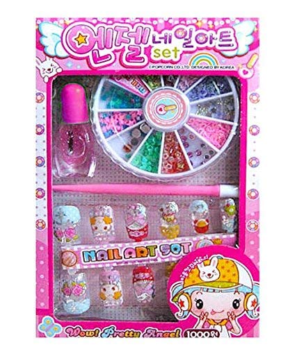 Aashiya 12-Piece Nail Art Kit with Press-On Nails, Nail Patches, Stickers & Polishes – DIY Manicure Set for Home, Salon & Party Use