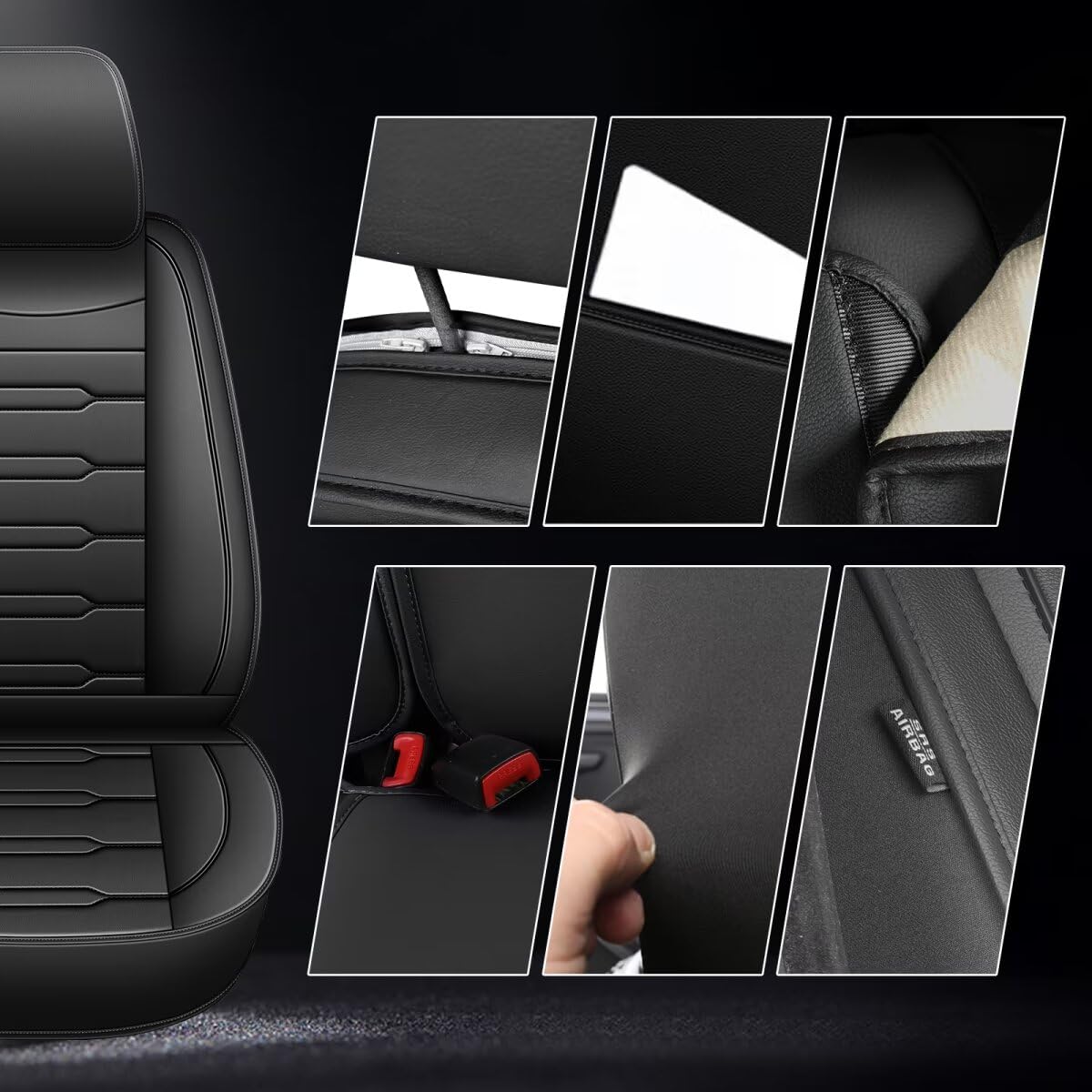 Premium Faux Leather Car Seat Covers for 2019-2025 Chevrolet Blazer - Custom Fit Waterproof Front & Rear Seat Protectors (2 Rows 5 Seats, Black) | Perfect for Road Trips, Daily Commutes & Family Protection
