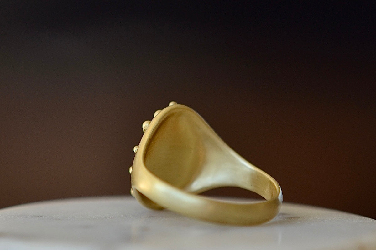 Encrusted Lotus Signet Ring - Elegant Vintage Jewelry for Women - Perfect for Weddings, Parties & Special Occasions