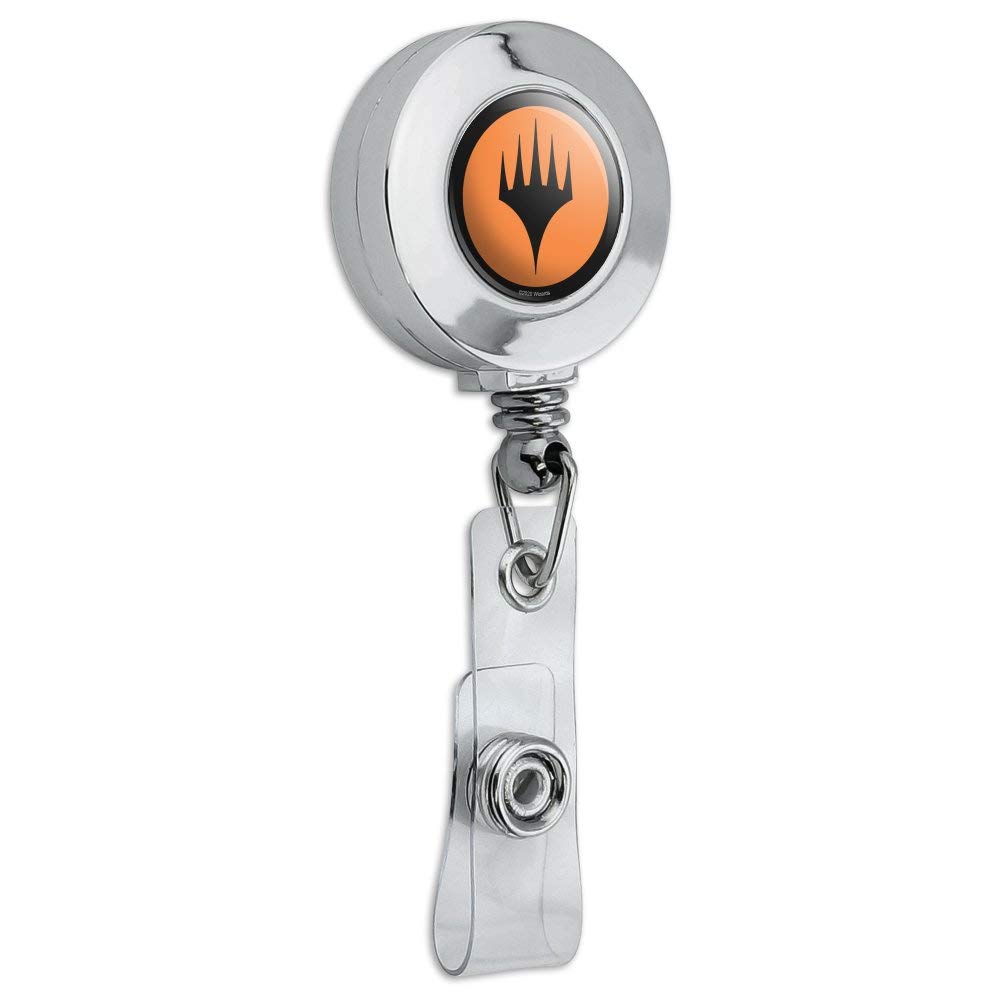 Magic: The Gathering Planeswalker Symbol Retractable ID Badge Reel - Chrome Metal Card Holder Clip for MTG Fans, Gamers & Convention Attendees - Perfect for Work, Cosplay and Gaming Events