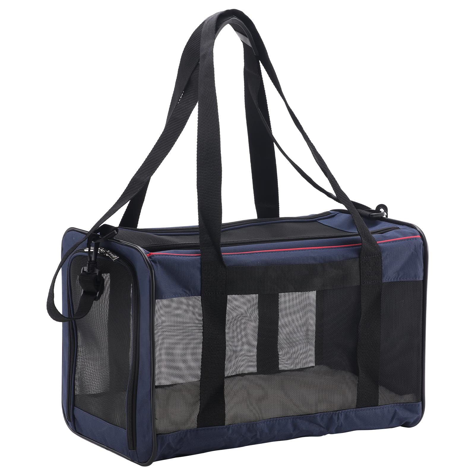 Airline Approved Foldable Pet Carrier for Cats & Dogs Up to 17lbs - Durable 4-Sided Mesh Travel Bag with Soft Wool Felt, Portable Dog Crate for Car, Plane & Outdoor Adventures