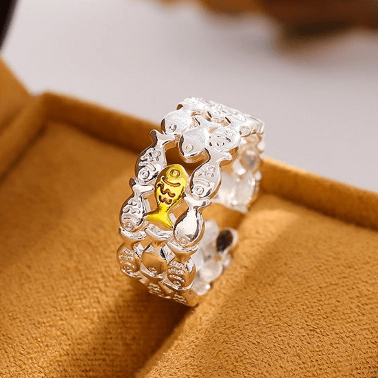 Stylish Silver Fish Layered Stacking Rings Set | Trendy Adjustable Stackable Rings for Women | Perfect for Everyday Wear, Gift Giving & Boho Fashion