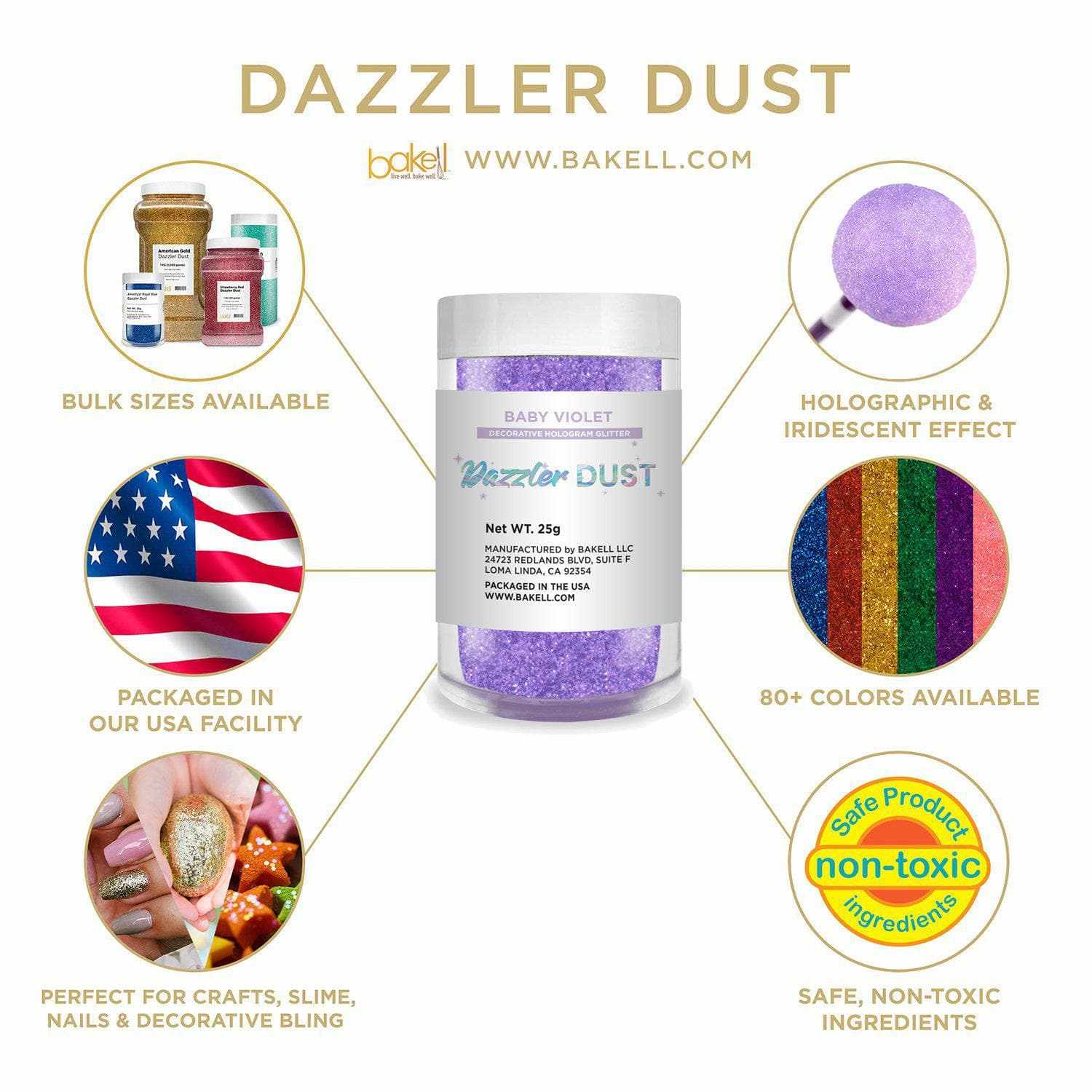 Baby Violet Dazzler Dust® - Bulk Size Glitter for Crafts, DIY Projects & Nail Art | Perfect for Party Decorations, Scrapbooking & Cosmetics