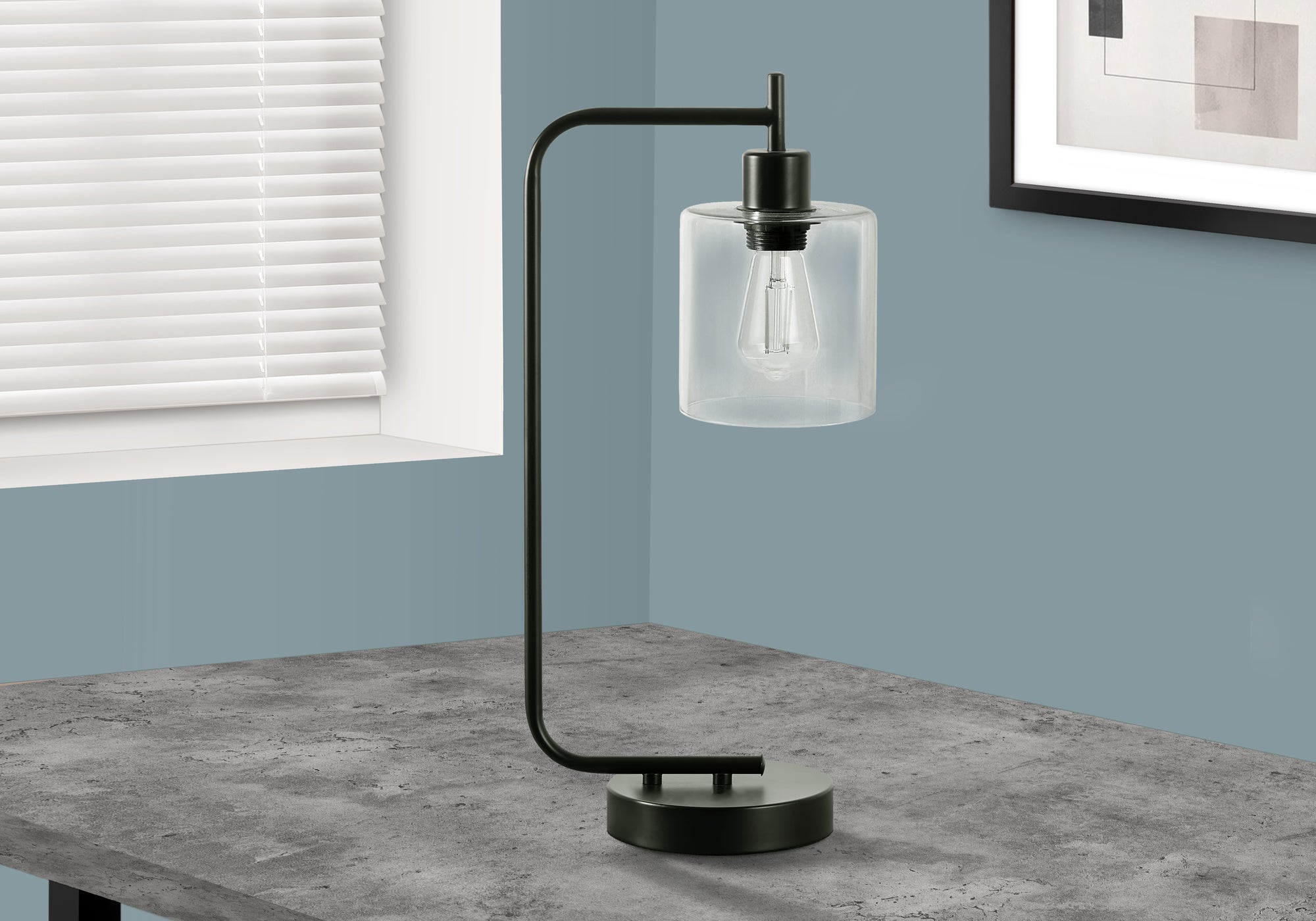 GlowTech USB Desk Lamp - Sleek Black Metal Base with Glass Shade, Modern LED Lighting for Home Office (20H Runtime, USB Powered) - Perfect for Reading, Working & Nightstand Use