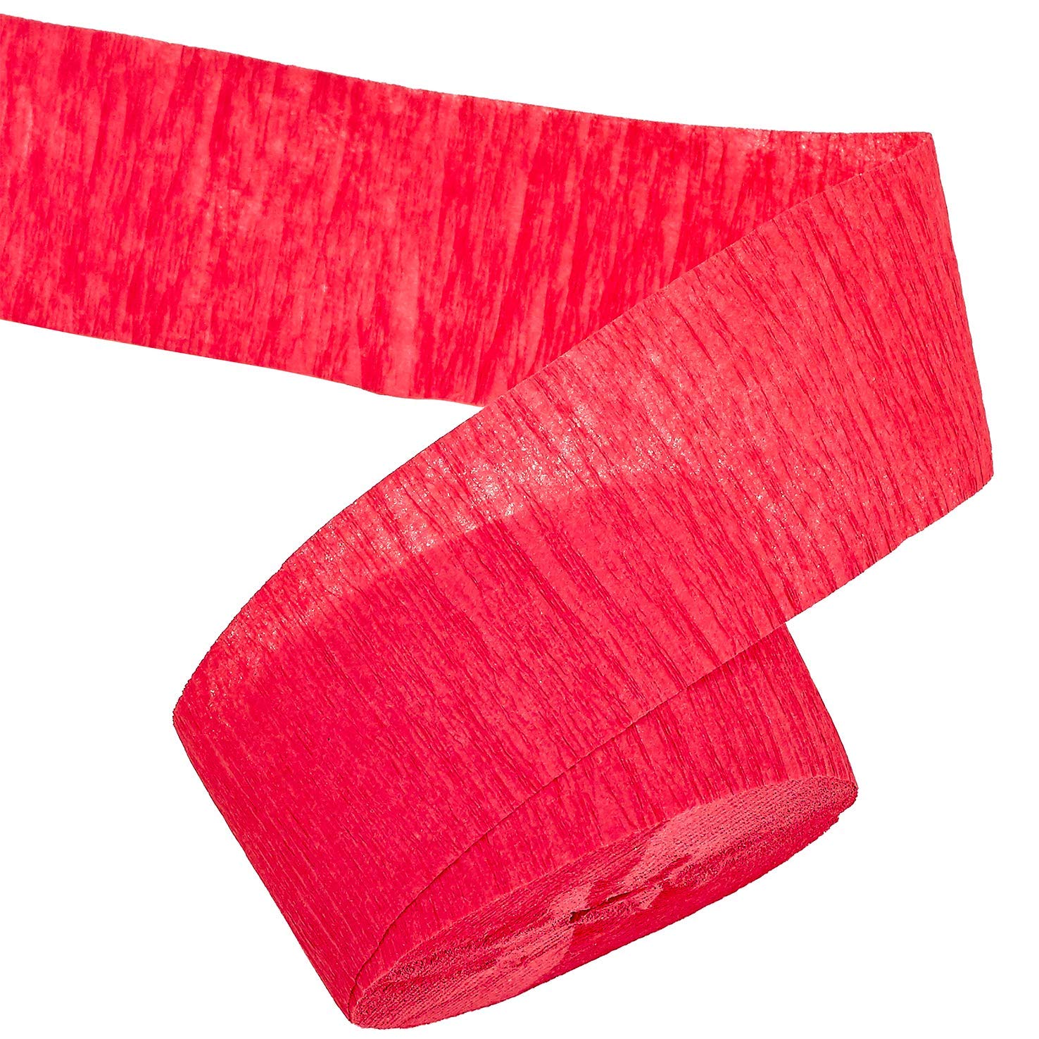 Kicko Classic Red Crepe Streamers - 2 Pack, 162 Feet x 1.75 Inches - Bulk Party Decorations for Kids Birthday, Graduation Ceremony, Family Gatherings & Festive Events | Perfect for Wall Decor, Photo Backdrops & Celebration Atmosphere