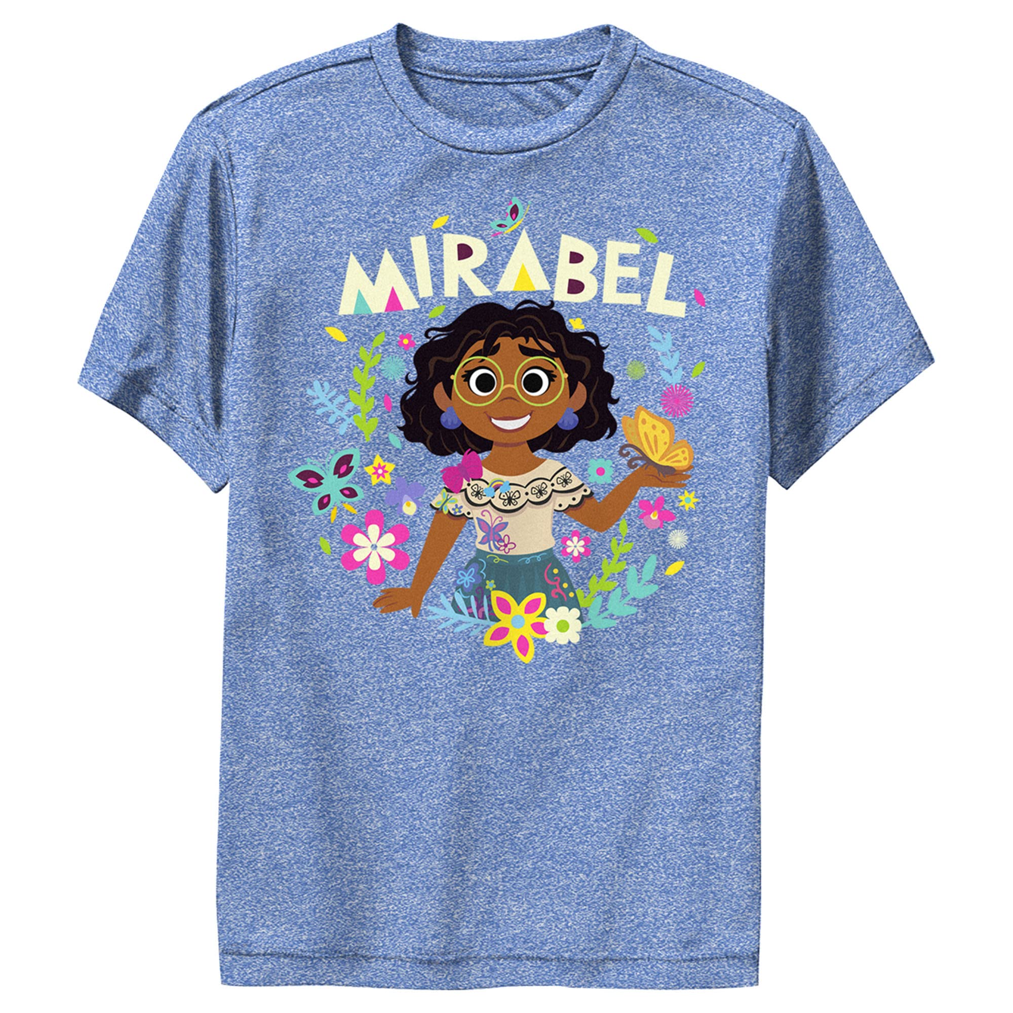 Disney Pixar Encanto Mirabel Floral Butterfly Boys Performance T-Shirt - Kids Cartoon Character Tee for Birthday Party & Cosplay Costume