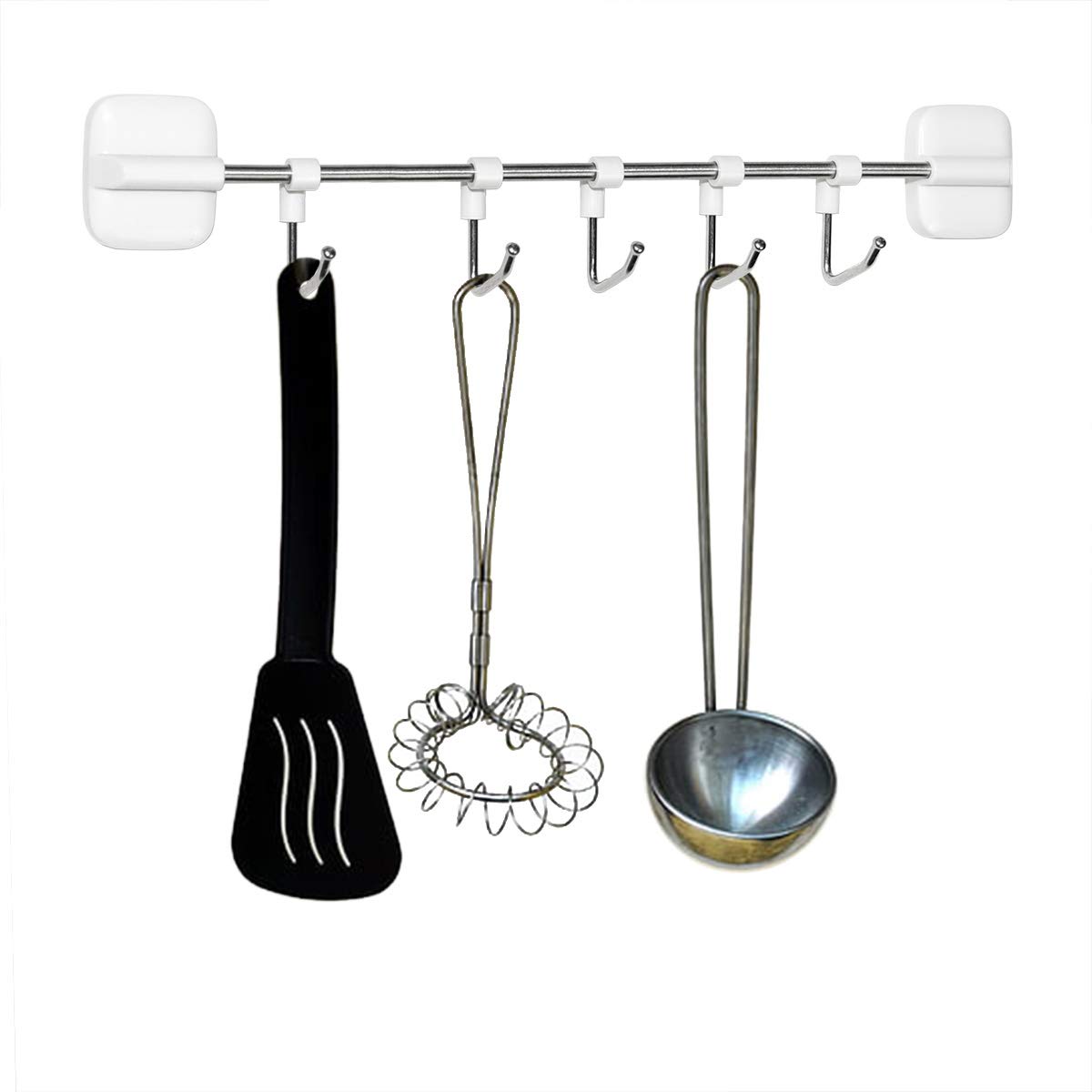 KXLIFE Magnetic Hook Rack for Refrigerator - Heavy Duty Utensil Holder for Grill, Oven & Kitchen - Space Saving Towel Bar Rack (1 Pack) - Perfect for Organizing Kitchen Tools, BBQ Accessories & Dish Towels