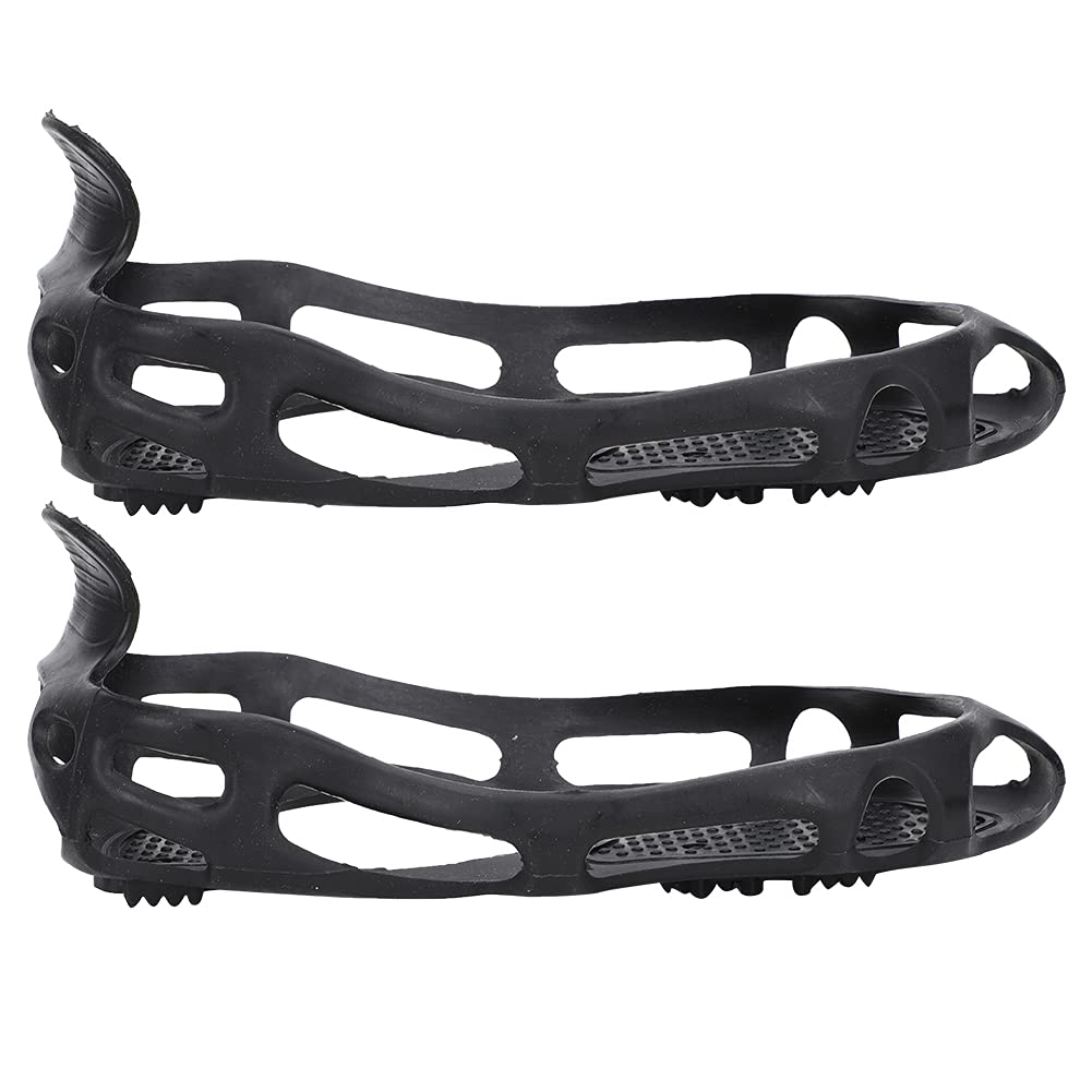 Haowecib Climbing Spikes Crampons - 24 Teeth Ice & Snow Grips for Boots | Lightweight Anti-Slip Shoe Accessories for Hiking, Mountaineering & Winter Sports