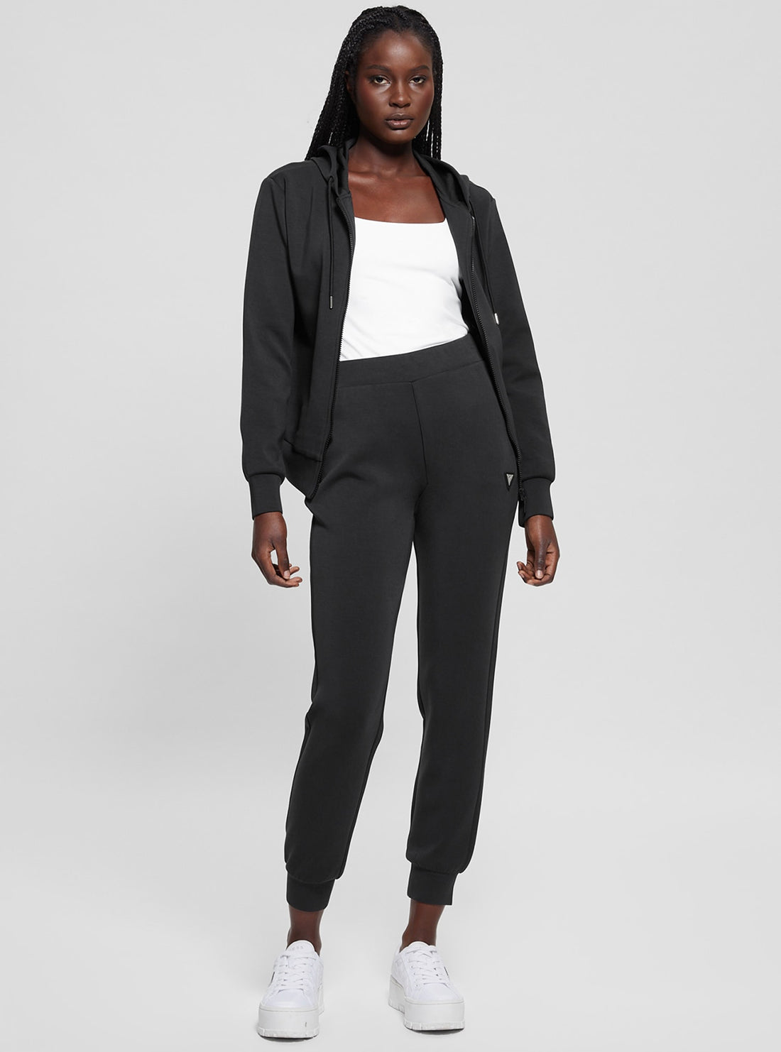 Black Olympe Long Pants for Women - High Waisted Stretchy Comfortable Workout & Lounge Pants - Perfect for Yoga, Running, Gym and Casual Wear