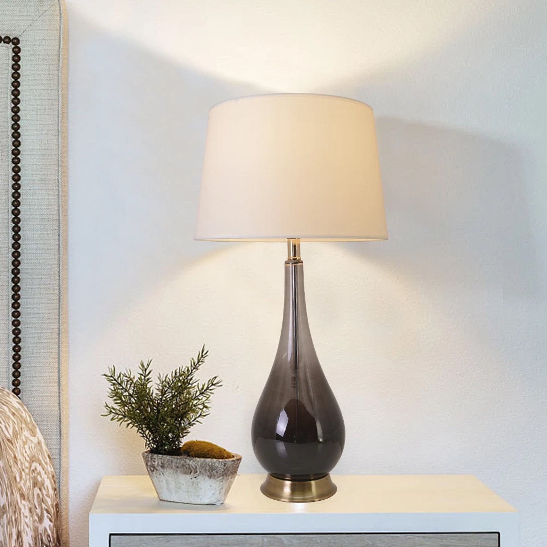 Tulip Big Translucent Ombre Glass Table Lamp Set of 2 - 30 Inch Modern Home Decor for Living Room, Bedroom & Office Lighting