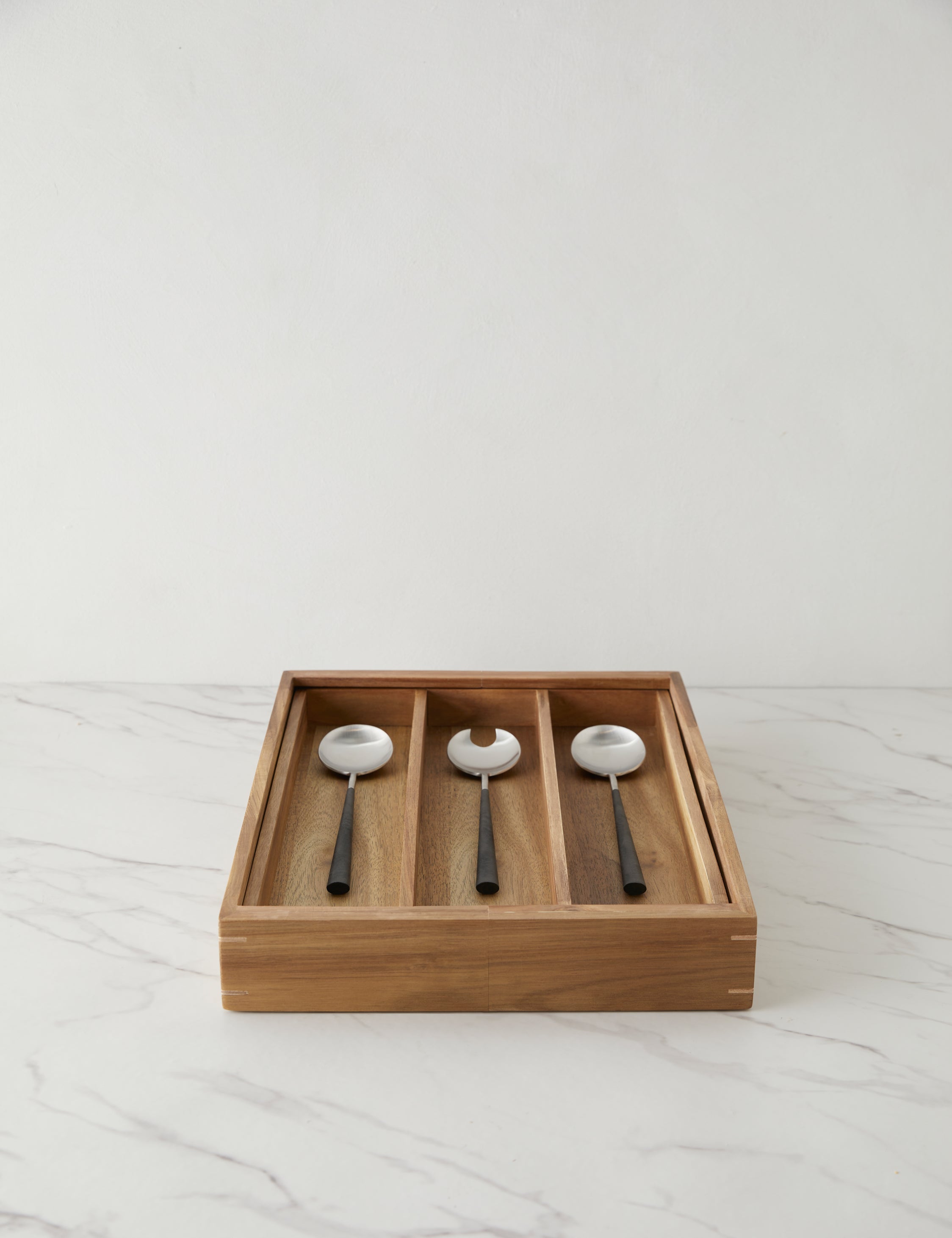 NEAT Method Acacia Wood Expandable Drawer Organizer - Adjustable Kitchen & Bathroom Storage Solution for Utensils, Makeup & Office Supplies