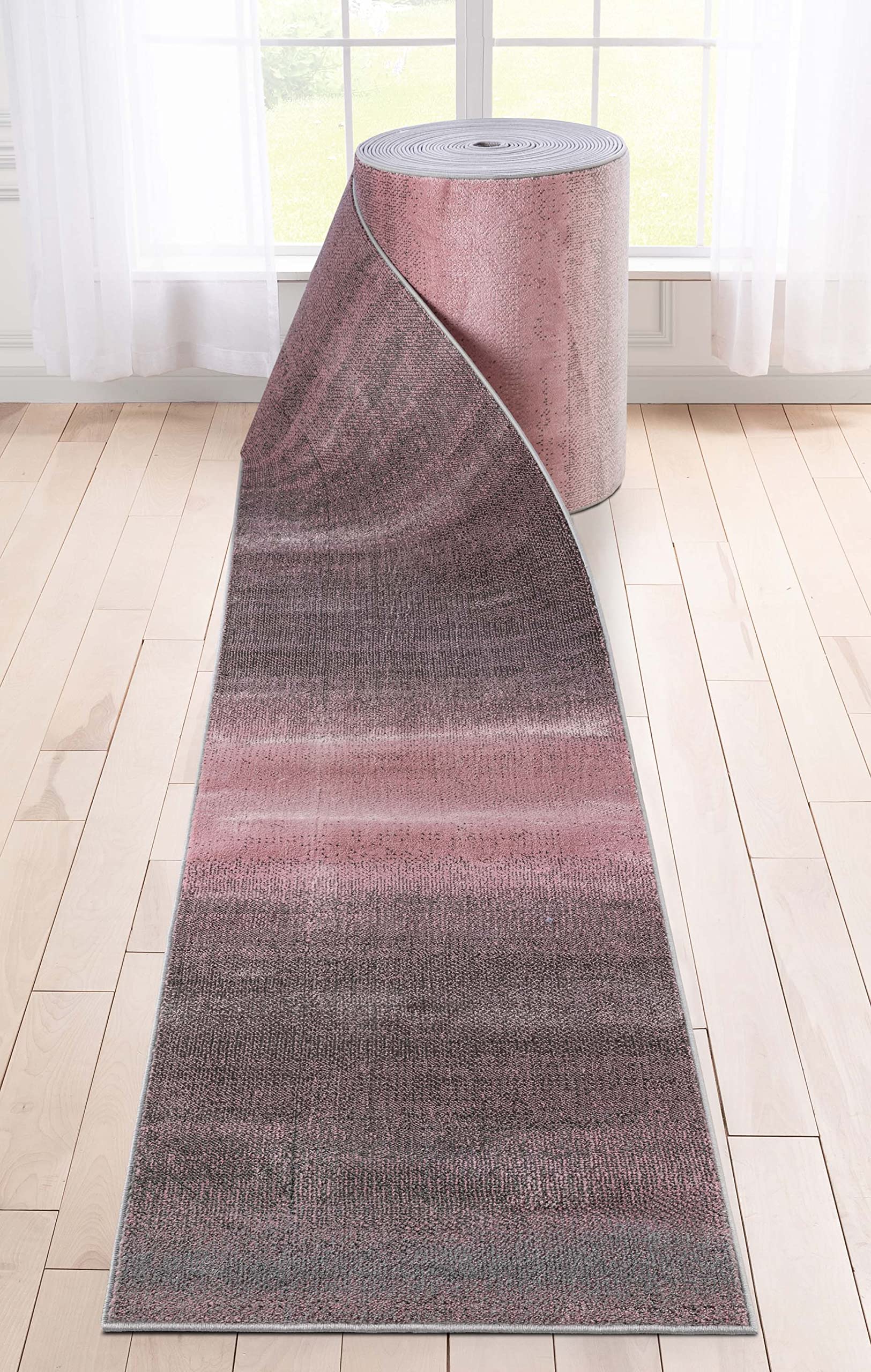Well Woven Custom Size Runner Rug - Yaro Blush Pink Geometric Design (27