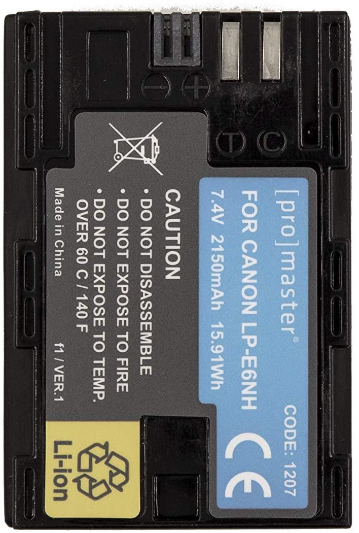 Promaster 1207 LP-E6NH Lithium Ion Battery for Canon Cameras - Compatible with EOS R5, R6, 5D Mark IV | Perfect for Travel, Wedding & Wildlife Photography