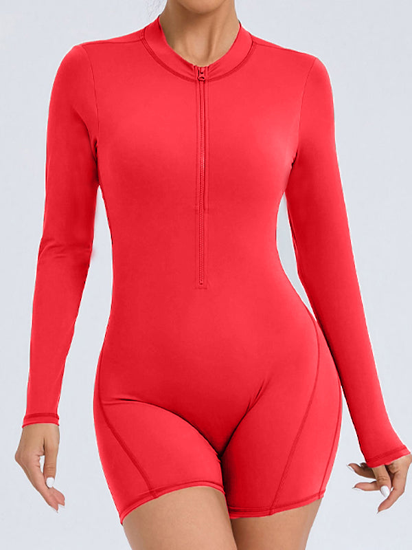 ZASUWA Women's Backless Zipper Romper with Scrunch Bum & Padded Butt - Sexy Bodycon Jumpsuit for Club, Party & Night Out