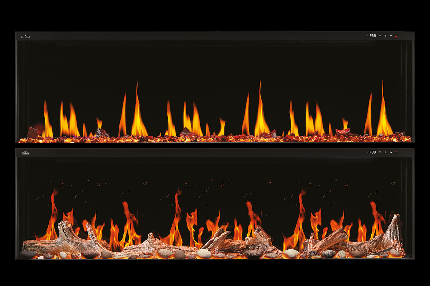 Napoleon Luminex 65-Inch LCD Virtual Smart Multi-Sided Built-In Electric Fireplace - Modern Heating Solution for Living Room, Bedroom & Office