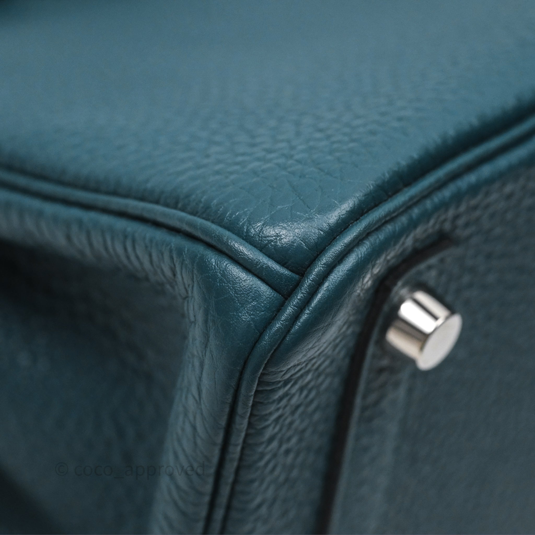 Luxury Hermès Birkin 25 Handbag - Vert Bosphore W0 / Bleu Océan Z7 Togo Leather with Palladium Hardware | Perfect for Work, Travel & Special Occasions