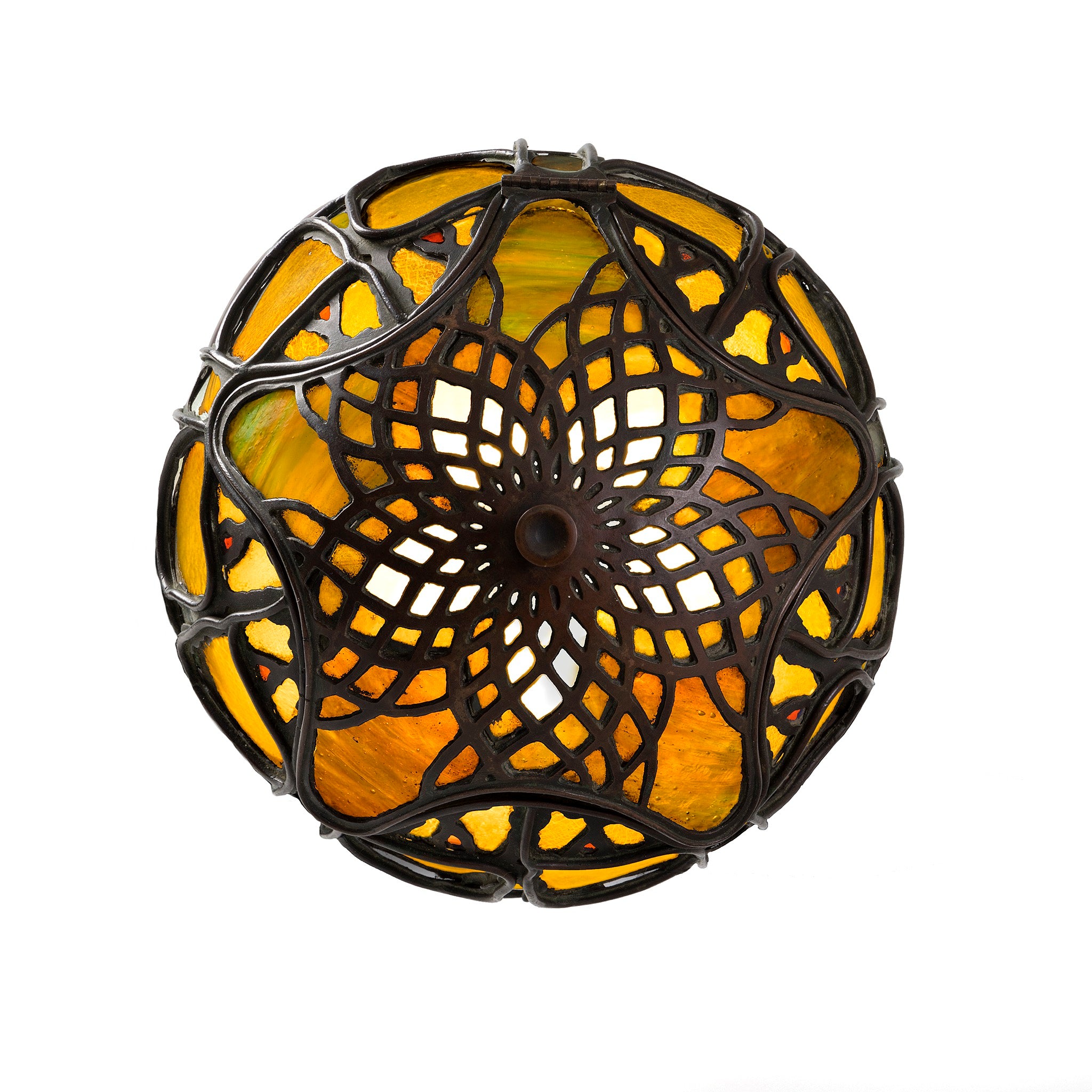 Tiffany Studios New York Scarab Table Lamp - Handcrafted Stained Glass Lamp for Home & Office Decor - Perfect for Living Room, Bedroom, or Study Lighting
