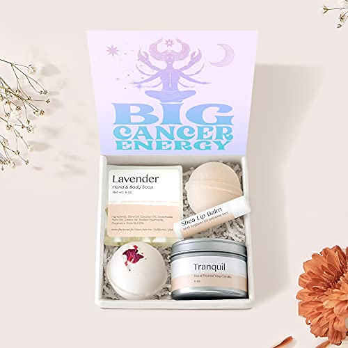 Cancer Zodiac Gift Box Set - Tarot Birthday & Holiday Present for Best Friends, Sister, Niece, Women | Thoughtful Gift Ideas with Heartfelt Card & Spa Items | Perfect for Birthdays, Anniversaries, Self-Care & Relaxation Moments