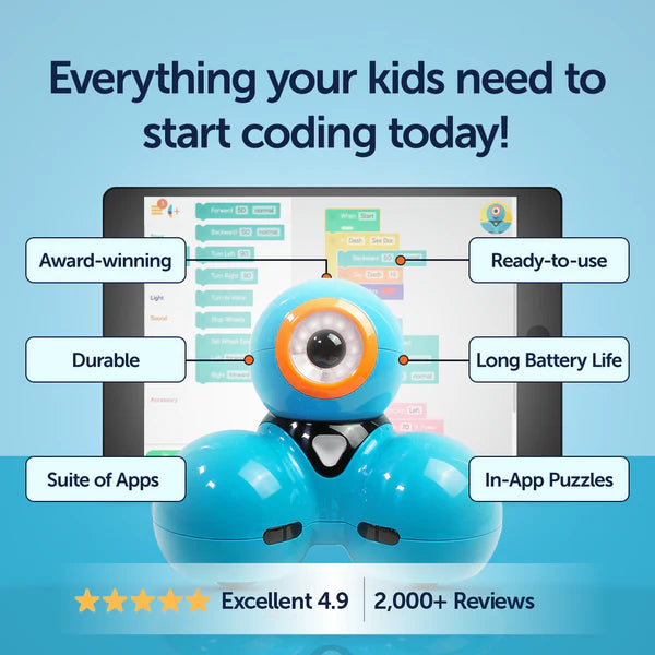 Wonder Workshop Dash - Coding Robot for Kids Ages 6+ | STEM Learning Toy for Programming & Creativity | Perfect for Home, Classroom & Playtime