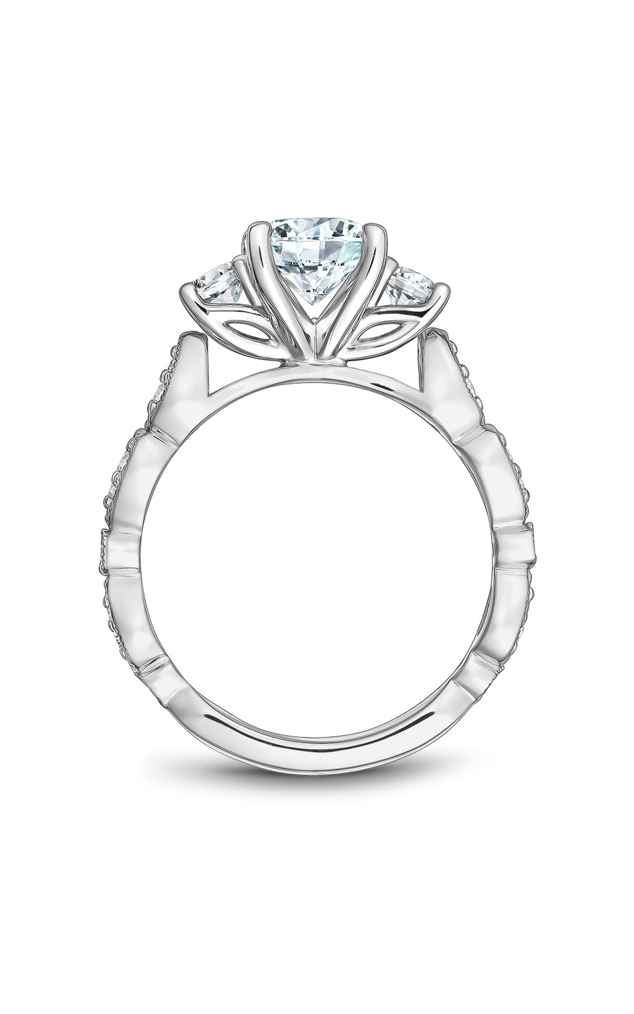 Noam Carver B204 02A Bridal Engagement Ring - Elegant Solitaire Diamond Ring for Women, Perfect for Proposals, Weddings & Anniversaries