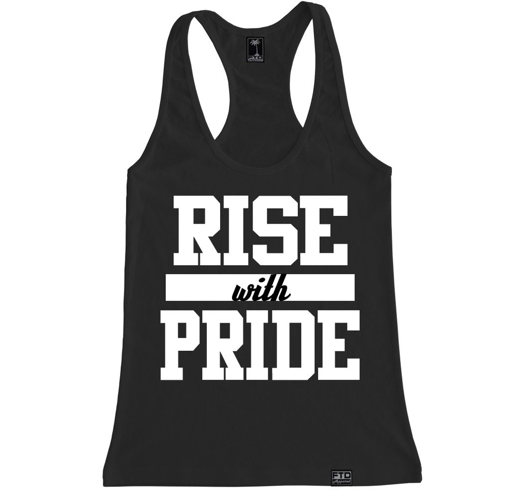 FTD Apparel Women's Rise with Pride Racerback Tank Top - Comfortable Workout & Gym Shirt for Yoga, Running & Summer Activities