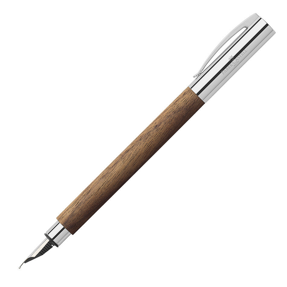 Faber-Castell Ambition Fountain Pen - Premium Walnut Wood Barrel - Smooth Writing for Professionals & Students - Perfect for Office, School & Gift Giving