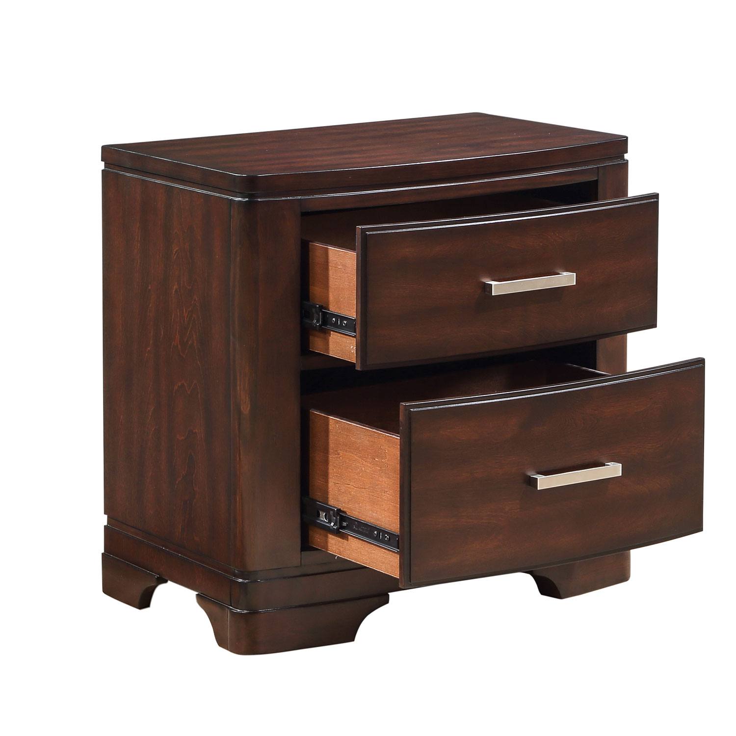 5-Piece Cherry Wood Bedroom Set with Full Storage - Arista Furniture for Small Spaces & Guest Rooms