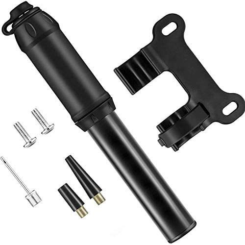 Qin Mini Bike Pump - Portable Bicycle Tire Pump with Telescopic Air Tube & Mount Kit - Lightweight High Pressure 100 PSI Bike Frame Pump (Black) - Perfect for Road Bikes, Mountain Bikes & Commuting