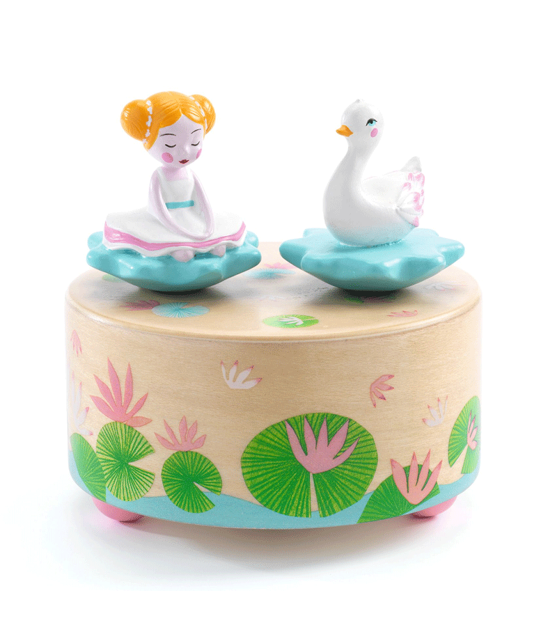 DJECO Swan Lake Ballerina Magnetic Music Box - Elegant Ballet Jewelry Box with Melody - Perfect Gift for Dancers & Ballet Lovers (Home Decor, Birthday Present, Collectible Keepsake)