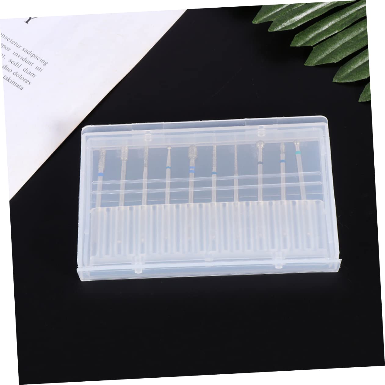 FOMIYES 4pcs Nail Drill Bits Storage Box - Manicure Grinding Head Organizer for Russian Manicure | Plastic Display Case for Nail Salon & Home Use