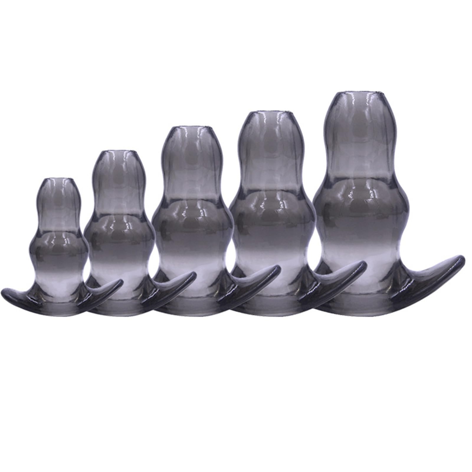 Premium Soft Rubber Hollow Anal Plug Set - 5 PCS Anal Expansion Training Kit for Beginners & Advanced Users | Wearable Adult Sex Toys for Couples & Solo Play | Perfect for Anal Training, Stretching & Enhanced Pleasure
