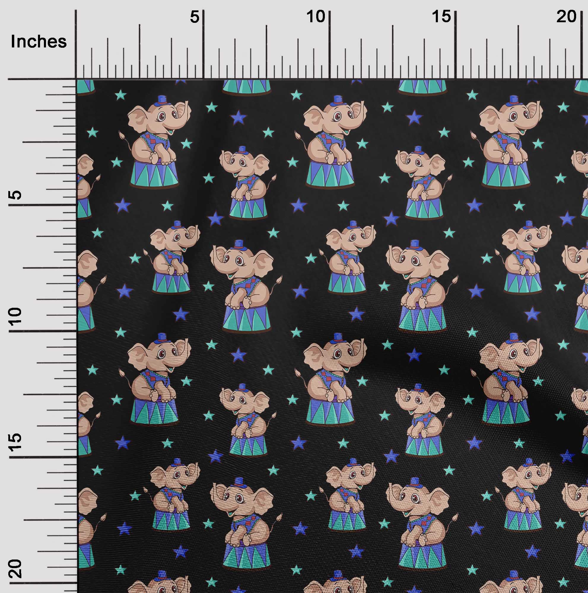 oneOone Cotton Flex Black Fabric - 40 Inch Wide Circus Dress Material for DIY Costumes & Fashion Design | Premium Print Fabric by The Yard for Sewing, Quilting, and Craft Projects