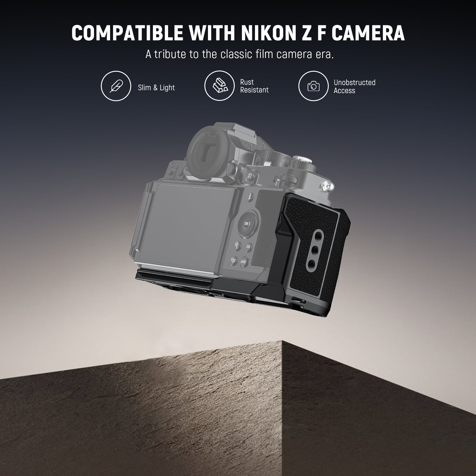 NEEWER CA134 L-Shaped Handgrip Camera Mounting Baseplate for Nikon Zf - Perfect for Vlogging, Photography & Travel Accessories