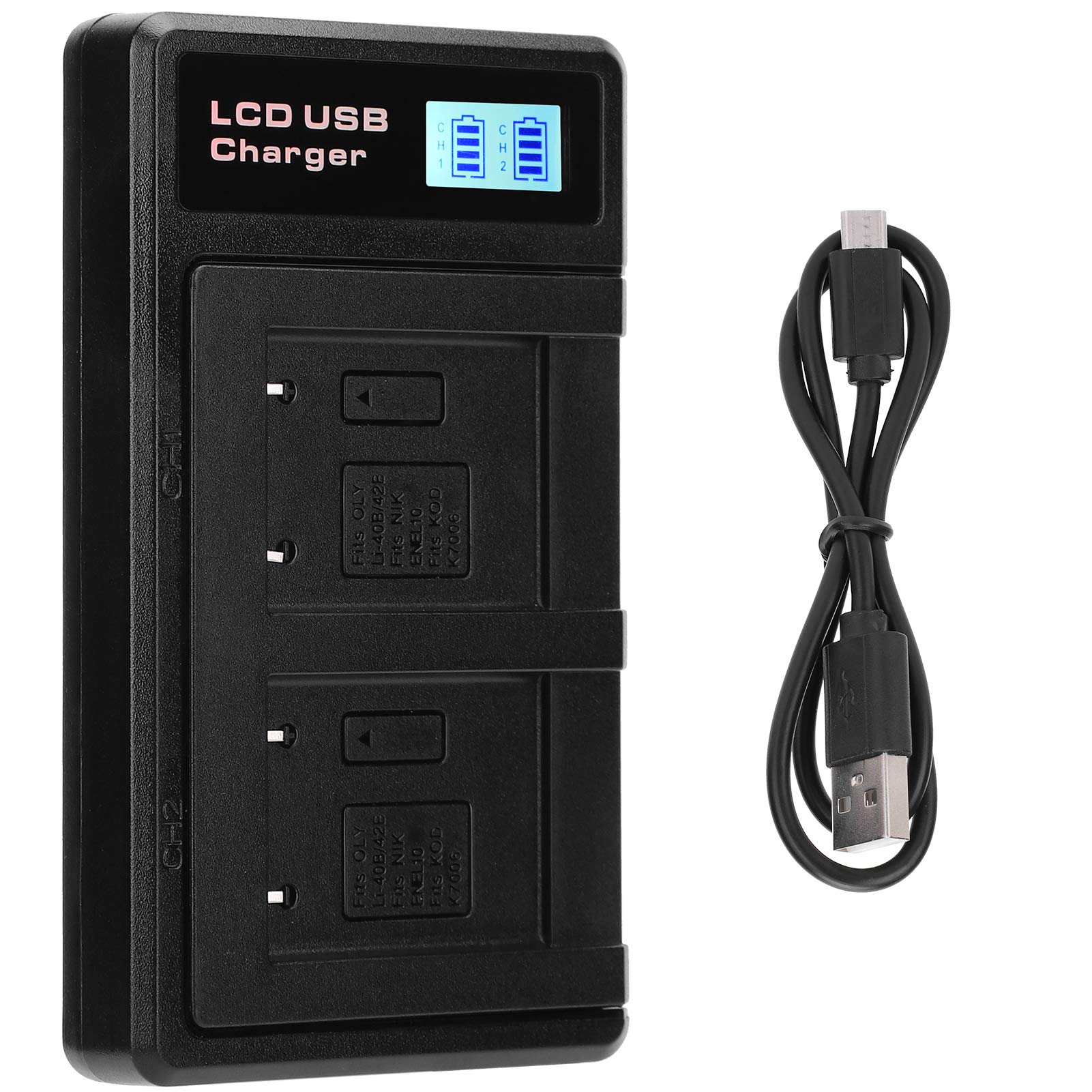 Portable LCD Display Camera Battery Charger with Safety Circuit - Mini & Stable for DSLR, Mirrorless Cameras - Perfect for Outdoor Photography, Travel & Professional Shoots