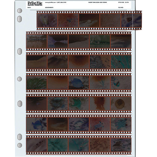 35mm Negative Storage Pages for Ring Binders - 7 Strips/5 Frame, 100 Sheets | Photo Film Archival Solution for Professional Photographers & Home Organizing