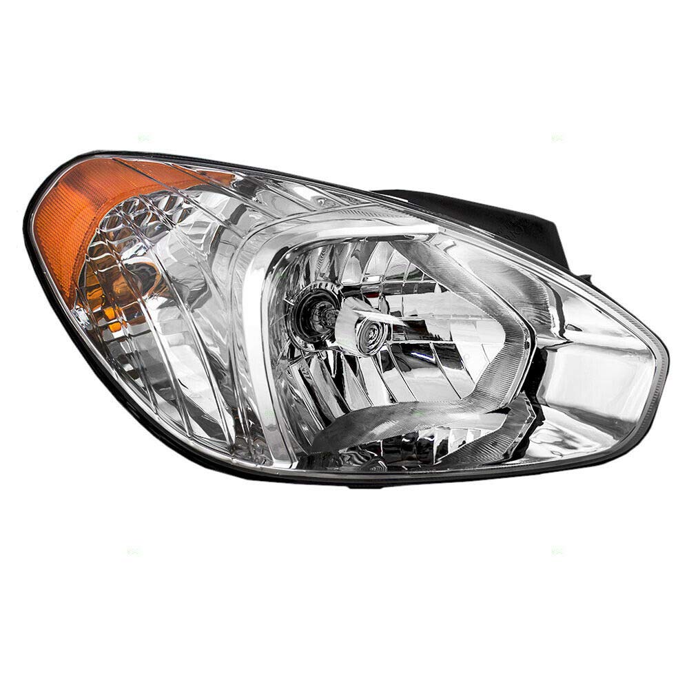 2007-2011 Hyundai Accent Halogen Headlight Replacement - OEM Style Headlamp Lens Assembly for Improved Night Visibility | Perfect for Daily Commuting & Road Trips