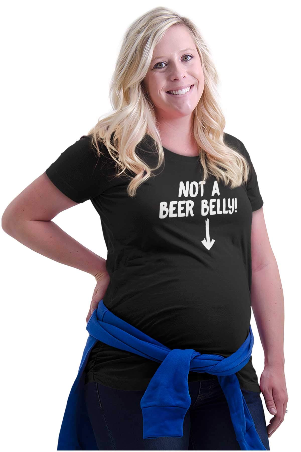 Funny Maternity T-Shirt for Women - 'Not a Beer Belly' Pregnancy Tee - Comfortable & Stylish for Baby Showers, Pregnancy Announcements & Everyday Wear