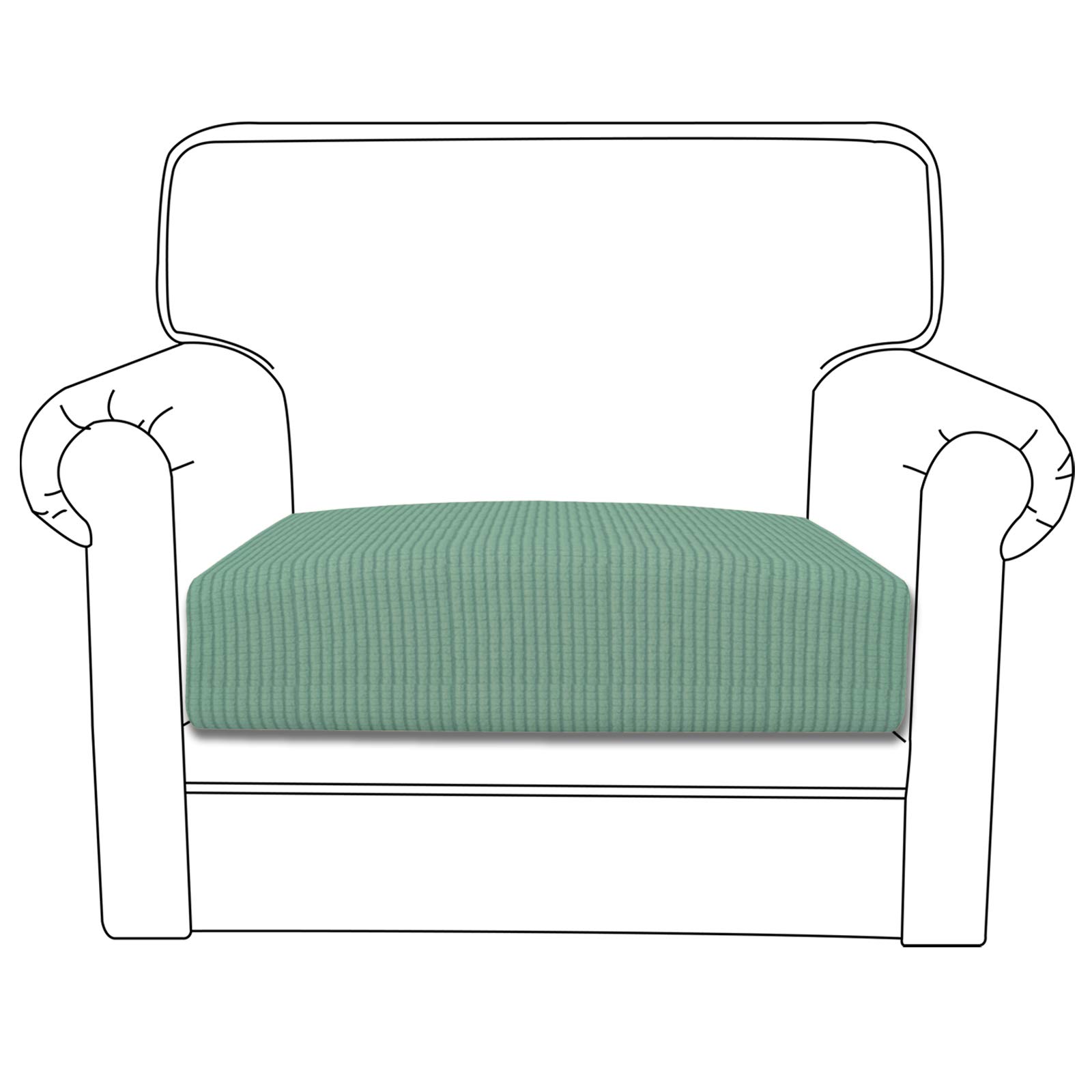 Stretch Chair Cushion Cover - Elastic Sofa Seat Protector Slipcover - Soft Flexible Furniture Protector with Elastic Bottom (Cyan) - Perfect for Living Room, Office, and Outdoor Furniture Protection