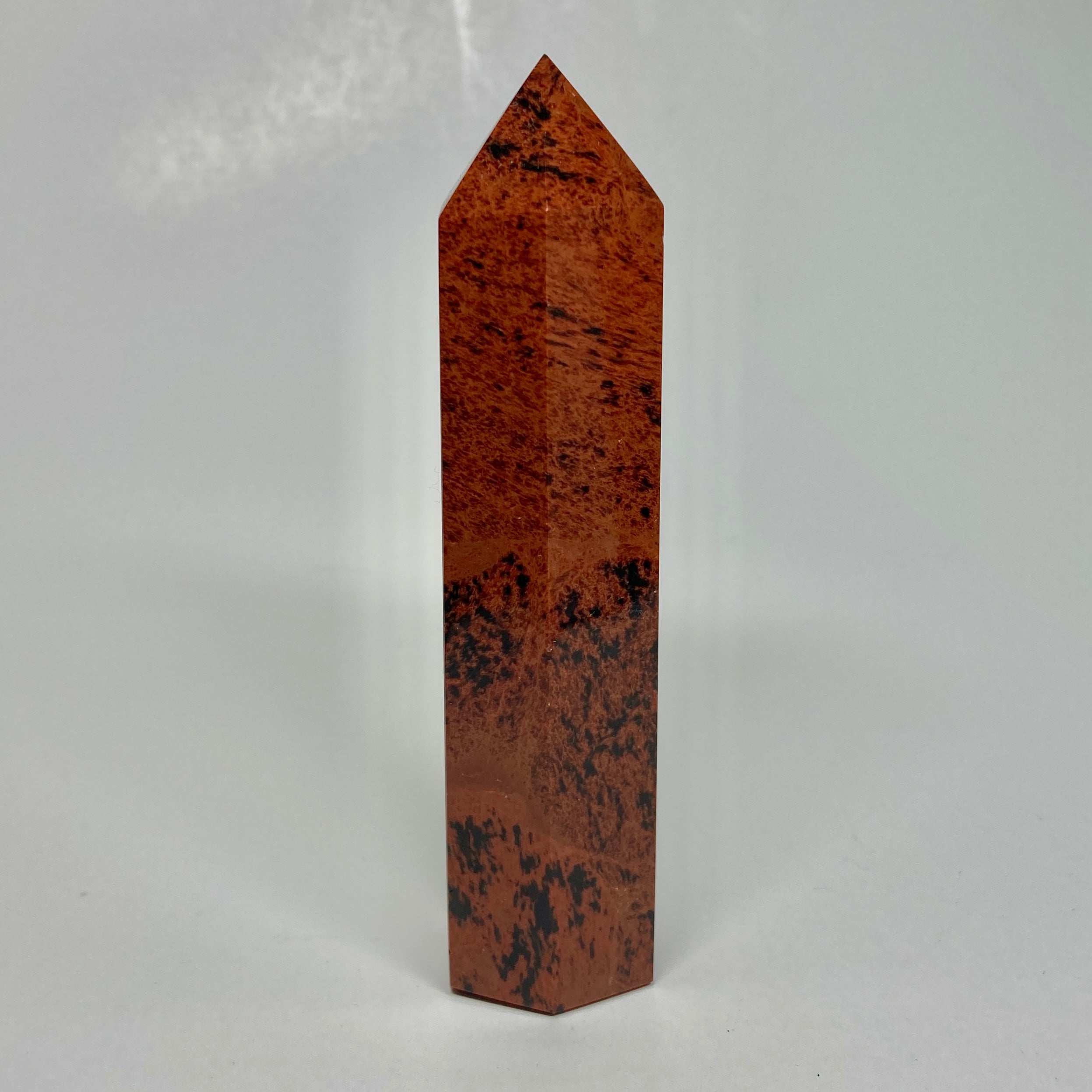 Natural Mahogany Obsidian Crystal Tower Point - Healing Stone for Meditation, Reiki, and Home Decor | Spiritual Energy Enhancer for Yoga & Feng Shui