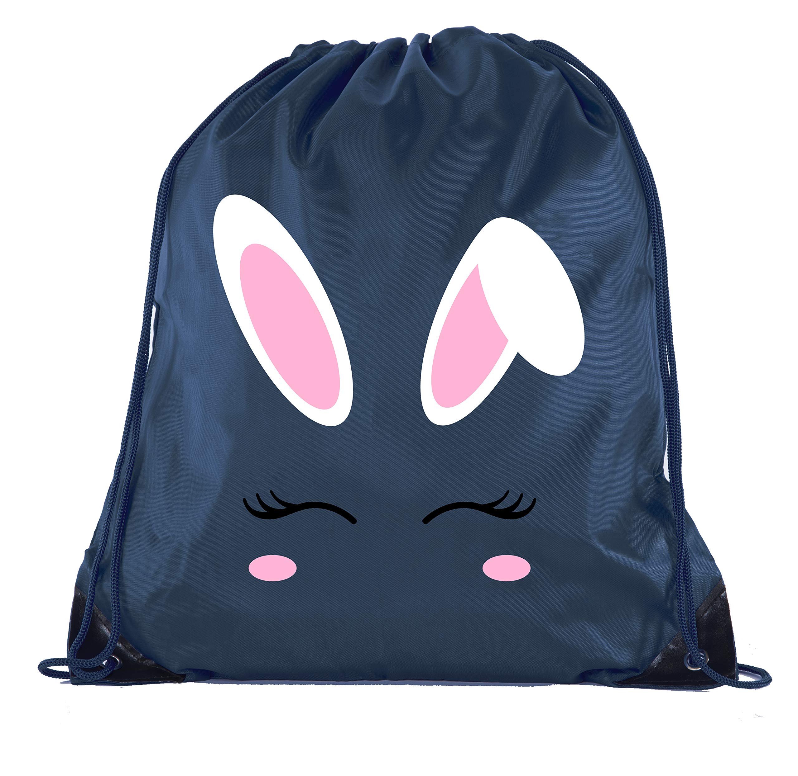 Easter Basket Bags with Bunny Face - Bulk Drawstring Backpacks for Easter Party Favors & Goodie Bags - Perfect for Easter Egg Hunts, Classroom Treats, and Kids Gift Giving