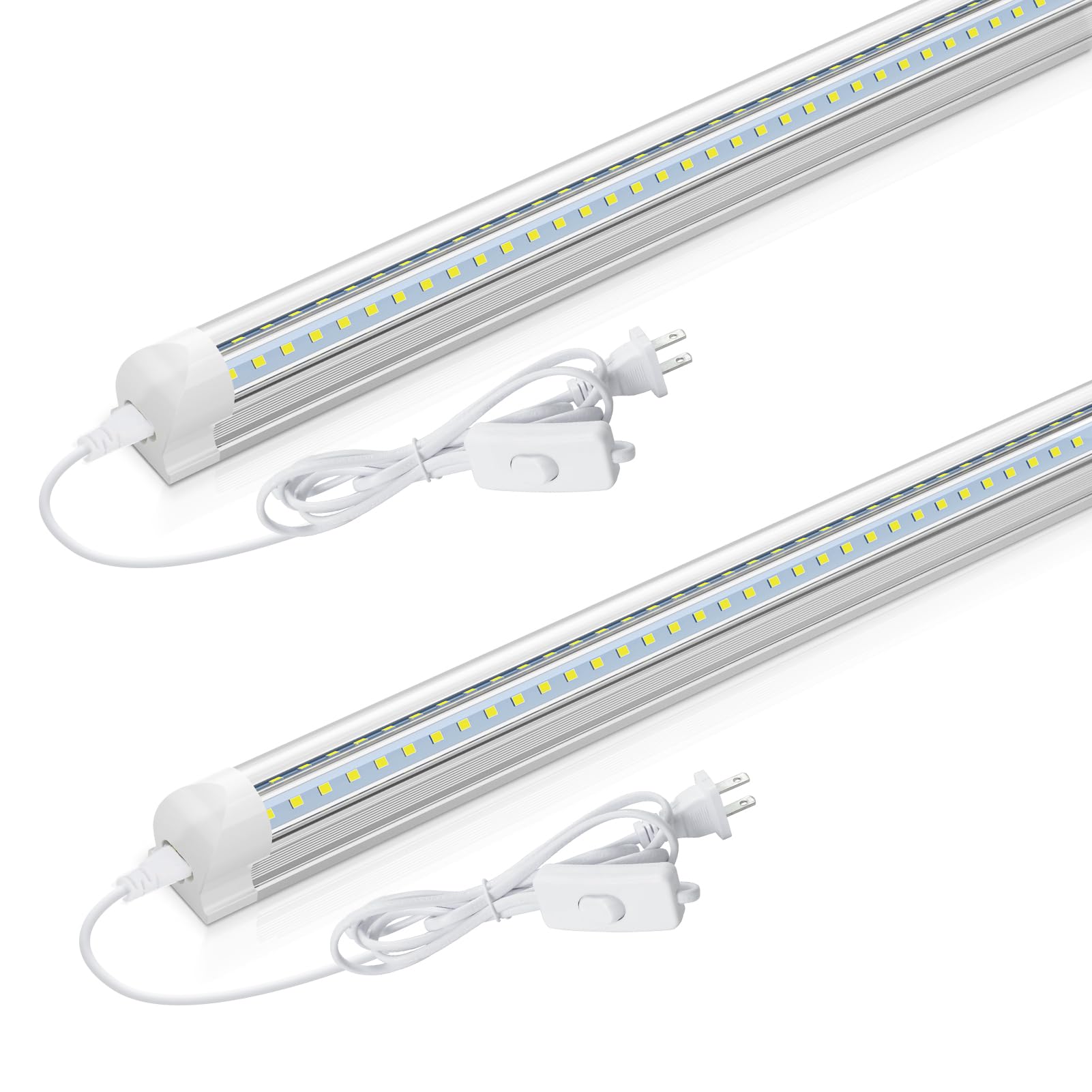 CNSUNWAY 2ft LED Shop Light 20W 3000LM 3000K Warm White T8 LED Tube Light - Linkable Ceiling & Utility Lighting Fixture for Garage, Workshop, Basement, Laundry Room - ETL Certified (2 Pack) - Perfect for Task Lighting and Industrial Spaces