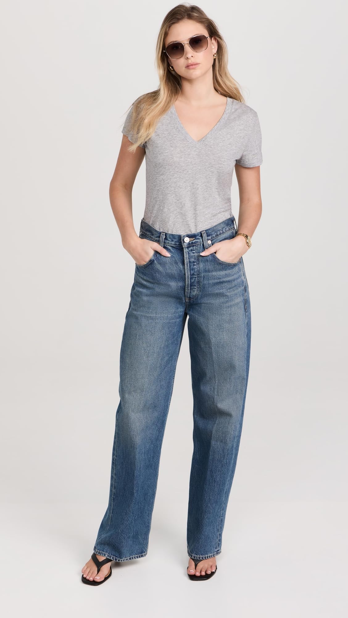 Vince Women's Essential V-Neck T-Shirt - Soft Cotton Casual Top for Everyday Wear | Perfect for Work, Weekend & Layering